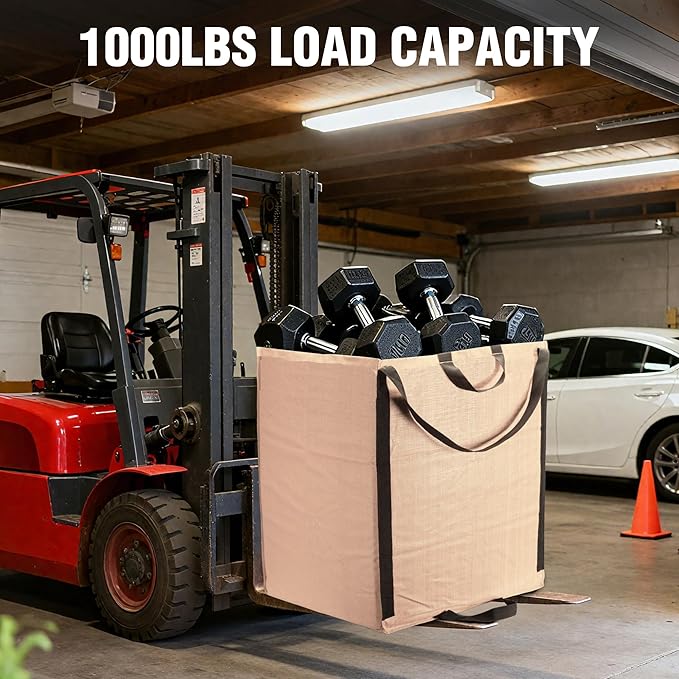 WORKPRO Heavy Duty 72-Gallon Reusable Yard Waste Bags, Self-standing Leaf and Lawn Bags with Reinforced Handles, Garden Waste Bags for Debris, Leaves, Grass, and Outdoor Recycling, Light Tan