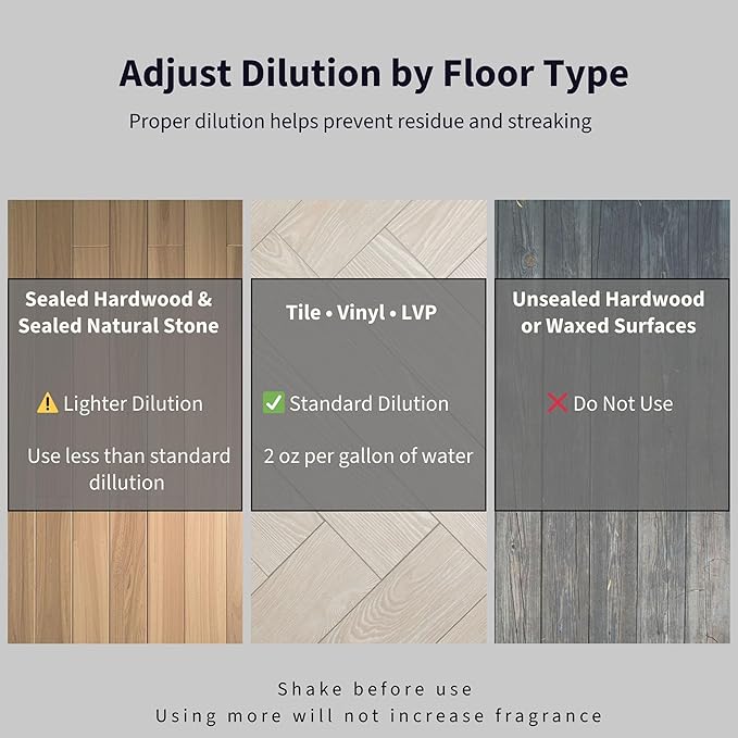 Luxury Floor Cleaner, Scented Mop Soap Concentrate | Hard Floor Cleaner for Tile, Vinyl, Laminate, LVP & Sealed Hardwood | Low-Foam, Streak-Free | 36 oz | Spa Serenity