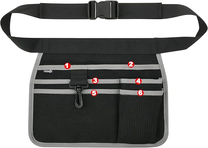 Cosmos Waist Tool Bag Tool Belt Hand Tools Organizer Adjustable Waist Belt Pouch Bag with Hooks for Handy Tools Storage