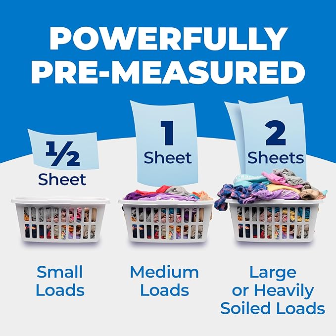 Arm & Hammer Power Sheets Laundry Detergent, Fresh Linen 50ct, up to 100 Small Loads (Packaging may vary)