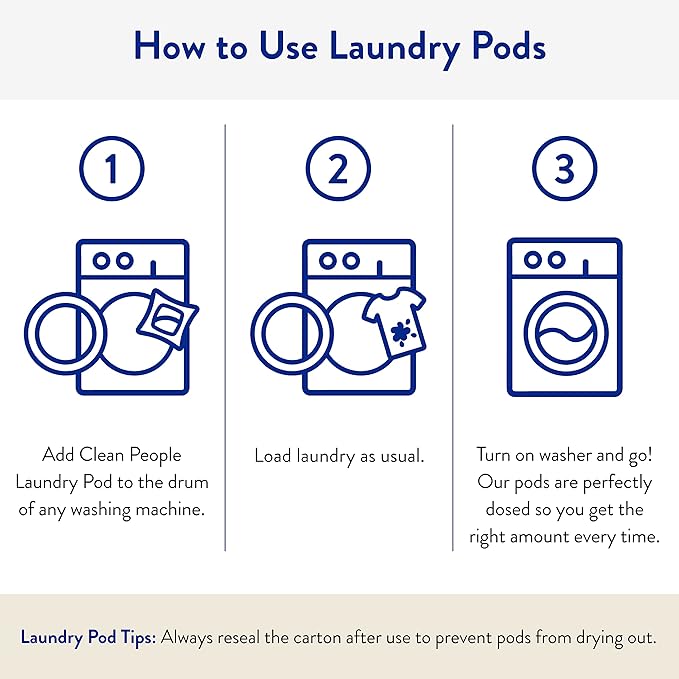 The Clean People Laundry Detergent Pods - Hypoallergenic Laundry Pods - Ultra Concentrated, Recyclable Packaging, Stain Fighting - Lavender, 96 Pack