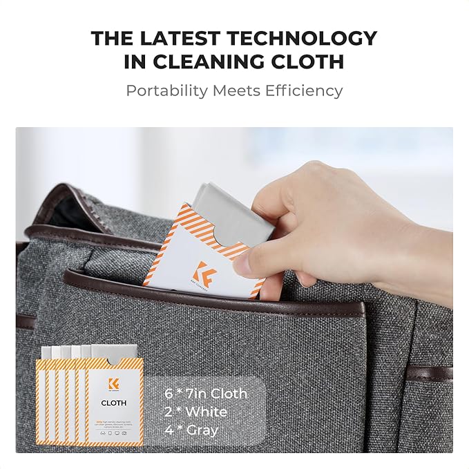 K&F CONCEPT 12 Pack Lens Cleaning Cloth | Microfiber Cleaning Cloth | Glasses Cleaning Cloths | Eyeglass Lens Cleaner | Eyeglasses, Camera Lens, VR/AR Headset, and Screen Cleaning | White & Grey