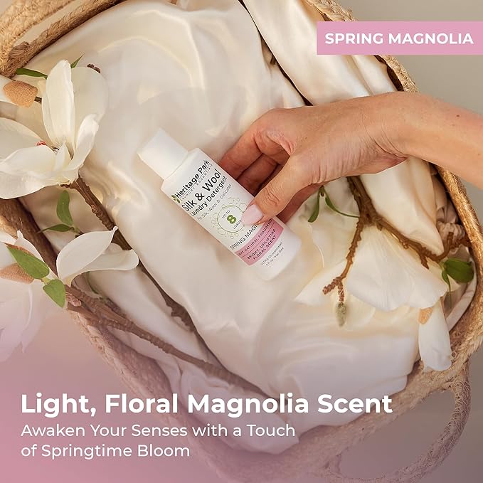 Heritage Park Silk & Wool Spring Magnolia Floral Scent, pH-Neutral Laundry Detergent - Enzymes-Free, Ultra Concentrated (4 fl oz Trial Size)