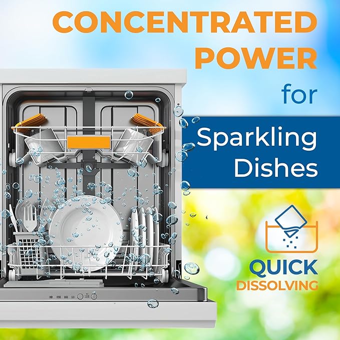 Gull living Eco-Friendly Dishwasher Detergent Sheets - Natural Dishwashing Detergent - Plant Based Dishwasher Soap Sheets - Unscented & Plastic Free Travel Size 10 loads with sustainable Packaging.