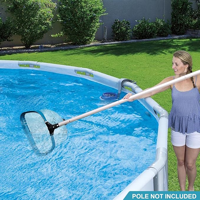 14" Pool Pollen Net - Pool Skimmer Net Rake, Strong Aluminum Frame, Ultra Fine Mesh Nets for Cleaning & for Sand, Silt, Leaves, Remove The Finest Debris