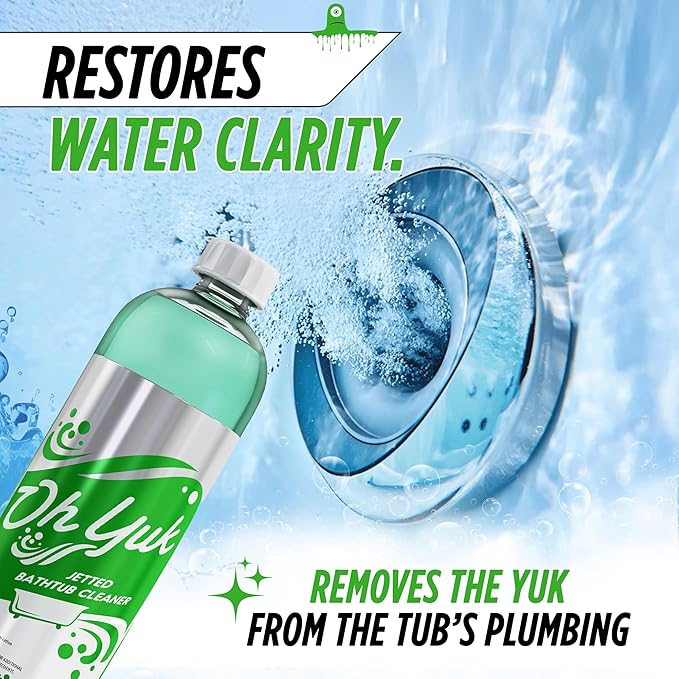 Oh Yuk Jetted Bathtub Cleaner for Jet Tubs, Whirlpools, The Most Effective Jetted Tub Cleaner, Septic Safe | Two 16 Ounce Bottles!