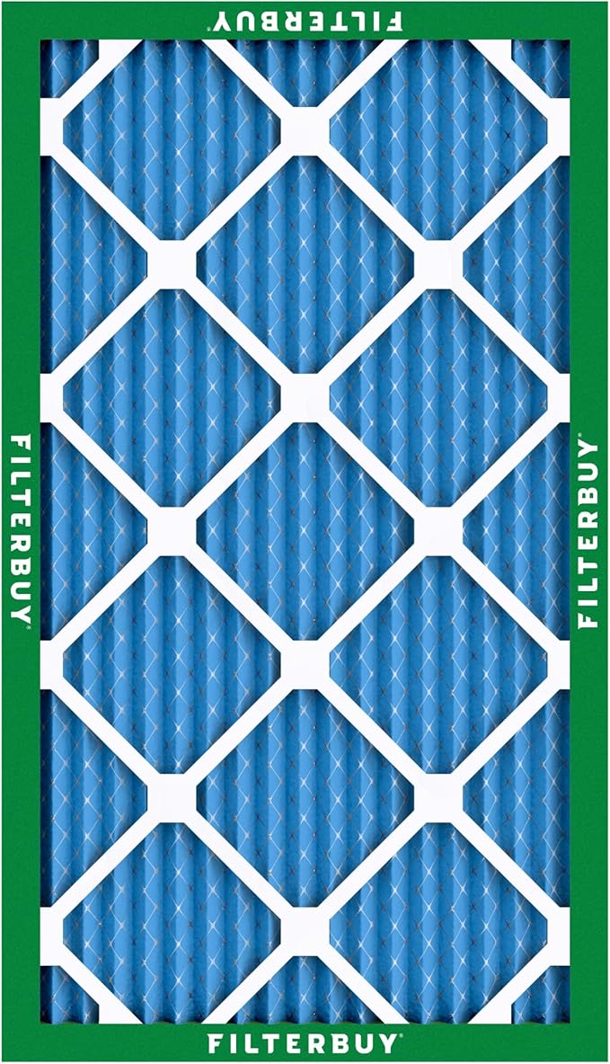 Filterbuy 14x30x1 Air Filter MERV 13 Optimal Smoke & Allergy Defense (6-Pack), Electrostatic Pleated HVAC AC Furnace Filters Replacement, Made in USA (Actual Size: 13.88 x 29.88 x 0.75)
