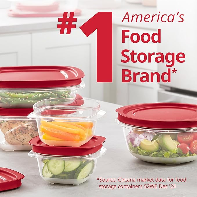 Rubbermaid EasyStore Containers, 44-Piece Set, Food Storage Containers with Lids