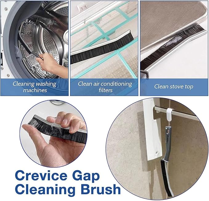 Gap Cleaning Brush, Hard-Bristled Crevice Cleaning Brush, Dead Corners Multifunctional Brushes, Bathroom Crevice Gaps Cleaning Brush, Groove Cleaning Brushes for Shutter Kitchen Bathtubs Tiles (3PCS)