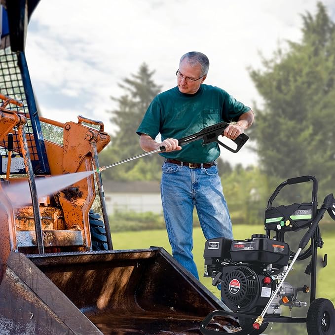 4200PSI Gas Pressure Washer 4.0GPM Gas Power Washer 212CC Gas Powered Washing Machine Commercial High Pressure Washer with 25ft Hose&5 Nozzles for Patio Garden Yard Vehicle