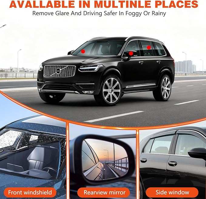 2PCS Glass Oil Film Remover for Car, Roll-On Glass Compound with Cleaning Board, Removes Oil Film & Smudges, Improve Windshield Clarity and Visibility for Safe Driving