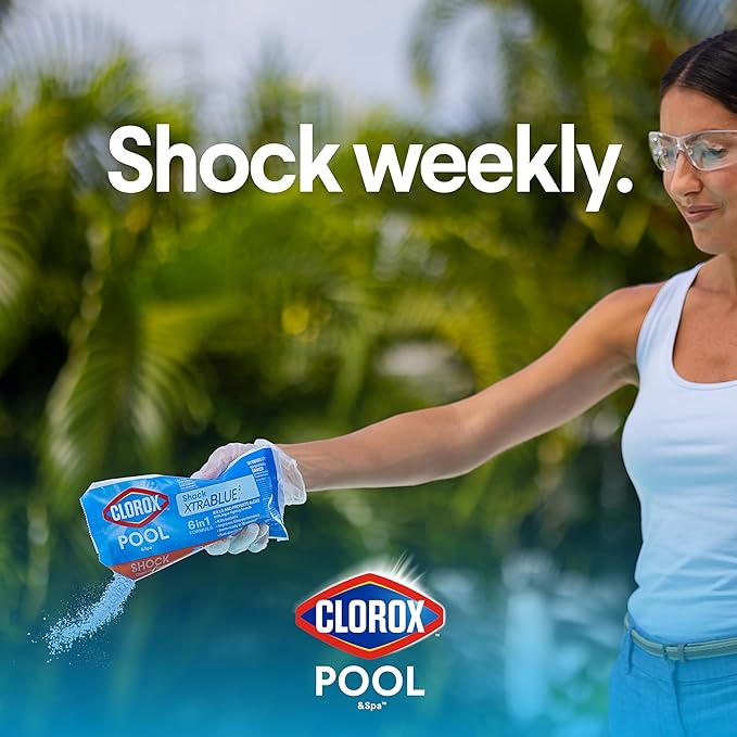 Clorox® Pool&Spa™ Shock XTRABLUE®, Kills Bacteria & Algae in Swimming Pools, Swim-Ready in 15 Minutes, (24-Pack)