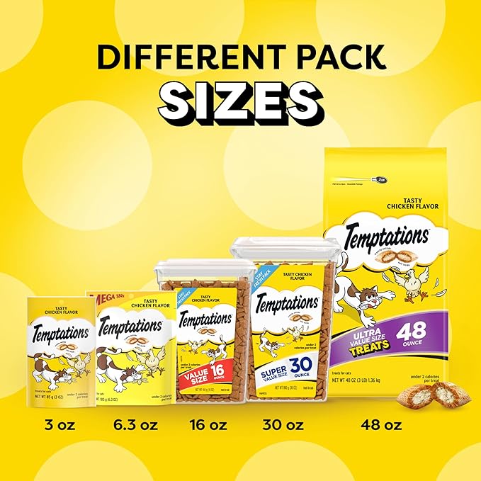 Temptations Cat Treats Classic Crunchy and Soft Cat Treats, Tasty Chicken Flavor, 16 oz. Tub