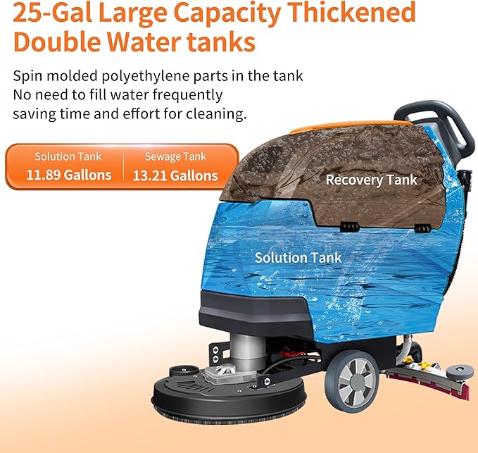 PENNON N3Plus Self-Propelled Walk-Behind Floor Scrubber - 20" Cleaning Path, 31" Squeegee, 13-Gal Recovery Tank, 220 RPM, Forward & Reverse Drive, One-Touch Noise Reduction, Complete Kit