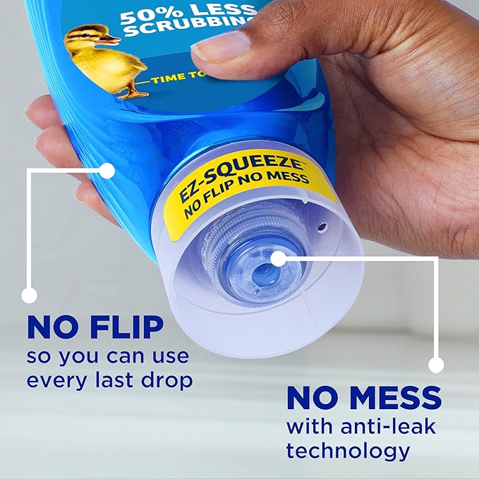 Dawn Ultra EZ-Squeeze Dish Soap Liquid, Dishwashing Liquid, Grease Removal, Upside Down Bottle, Original,22 Fl Oz Bundle,(Pack of 12)