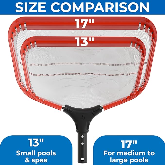 ProTuff 13" Silt Net Pool Skimmers for PROS – 6 Pack – “490 Promise” Unlimited, Unconditional Replacement – Ultra-Durable Ultra-Fine Net for Silt – Heavy-Duty Aluminum Frame & EZ-Clip Pole Attachment