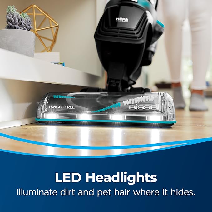 Bissell MultiClean Allergen Rewind Pet Vacuum with HEPA Filter Sealed System, Automatic Cord Rewind, Tangle-Free Brush Roll, & LED Headlights, 3402