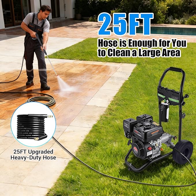 Gas Powered Pressure Washer 4200 PSI Gas Power Washer 4.0 GPM 212CC Commercial High Pressure Washer, with Spray Gun and Extension Wand, 5 Quick Connect Nozzles, Copper Pump,EPA/CARB/ETL