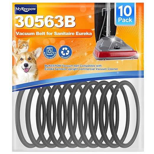 10 Pack Vacuum Belts for Sanitaire Commercial Upright SC679, Round Belt for Eureka Vacuum Cleaner,Replace Parts 30563B, 30563A