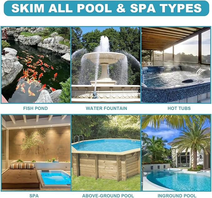 17.5" Heavy Duty Ultra Fine Mesh Pool Pollen & Sand Skimmer Rake, Aluminum Frame Deep Nylon Net, Pool Net for Above Ground & In-ground Swimming Pools (No Pole)