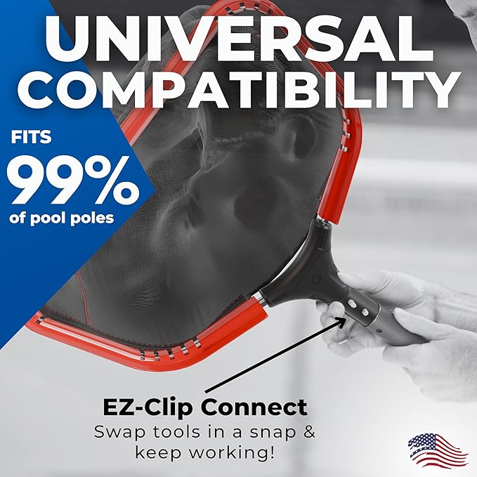 ProTuff 19" Fine Pool Nets for PROS – 6 Pack – “490 Promise” Unlimited, Unconditional Replacement - 3X Faster Than Vacuums – Wide Pool Skimmer Net with Deep Bag for Easy Maintenance of Leaves & Debris