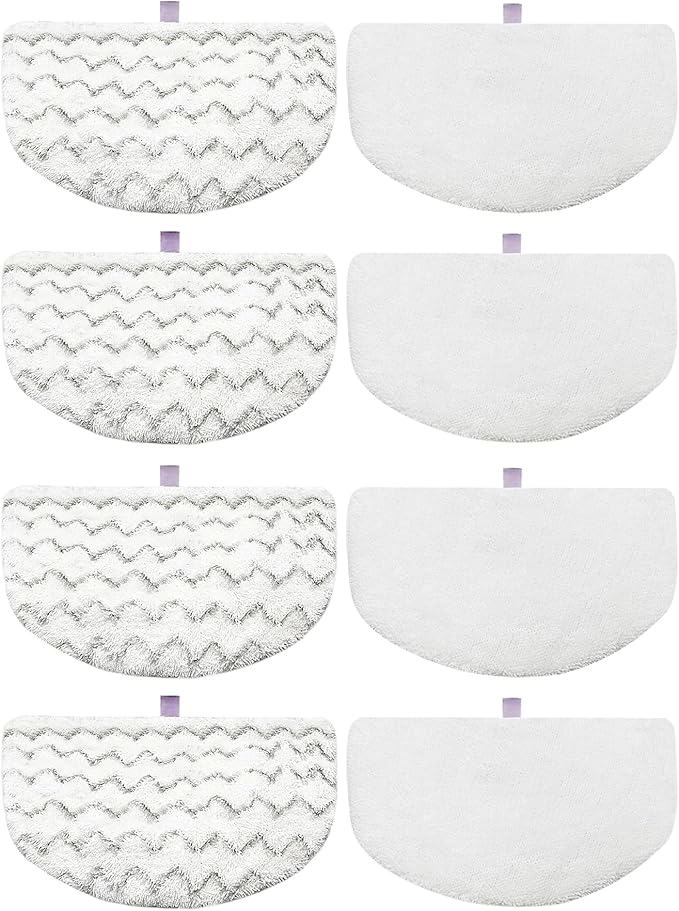 8 Pack Steam Mop Pads for Bissell Powerfresh Steam Mop 1940 1440 1544 1806 2075 Series, Model 19402 19404 19408 19409 1940A 1940F 1940Q 1940T 1940W B0006 B0017, Microfiber Washable, Reusable