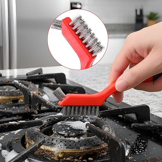 24PCS Wire Scratch Brush Set Stainless Steel Metal Brush Soft Grip for Rust, Dirt & Paint Scrubbing with Deep Cleaning (7inch - Stainless Steel Wire)