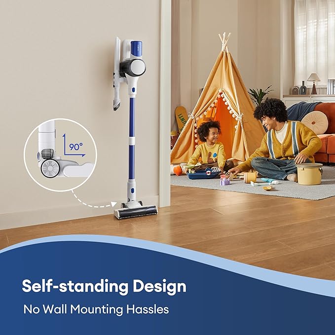 Ultenic Cordless Vacuum Cleaner, 500W 45KPA 40Mins Vacuum Cleaners for Home, Stick Vacuum Cordless Rechargeable with Self-Standing, 180° Lay-Flat, Anti-Tangle for Pet Hair/Carpets/Floor