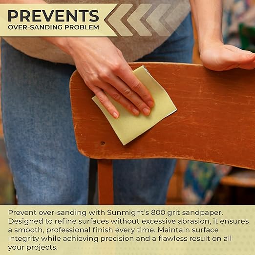 Sunmight 800G Grip 25 Flexible Sanding Sheets - Premium Aluminum Oxide - Flexible Sandpaper Film Backing - Ceramic Alumina Grit - Sandpaper for Wood, Metal, Plastic & Automotive