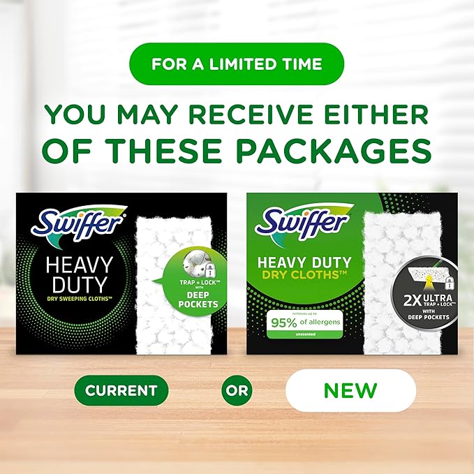 Swiffer Sweeper Heavy Duty Dry Multi-Surface Cloth Refills for Floor Sweeping and Cleaning, 20 count (2 Pack)