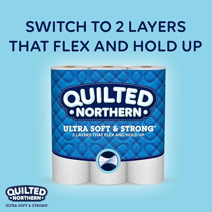 Quilted Northern Ultra Soft & Strong Toilet Paper, 48 Double Rolls, 48 = 96 Regular Rolls,12 Count (Pack of 4)