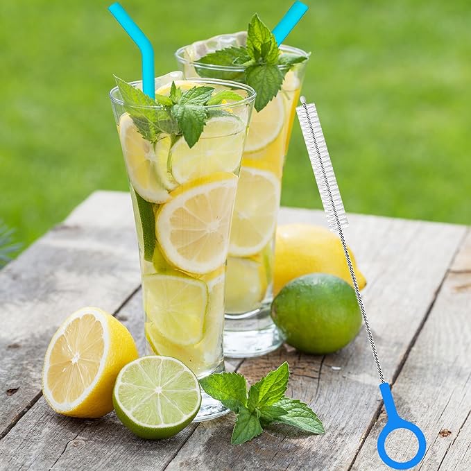 Heavy Duty Straw Cleaner Brush Multiple Different 5 Size, Straw Brush Cleaner with Big Circular Handle for Cleaning Stanley Tumbler, Water Bottle, Straws, Sippy Cups, Various Teapots Kettles 5-Pack