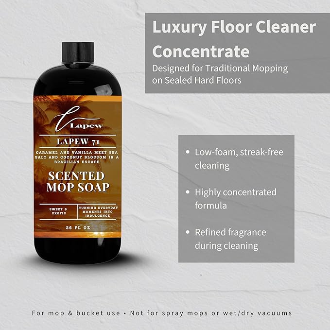 Luxury Floor Cleaner, Scented Mop Soap Concentrate | Hard Floor Cleaner for Tile, Vinyl, Laminate, LVP & Sealed Hardwood | Low-Foam, Streak-Free | 36 oz 71