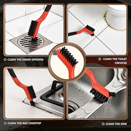 6 Pieces Nylon Brush Set, Nylon bristles for Cleaning Welding Slag and Rust,Scratch Brush with Mini Head & Hanging Hole for Everyday Cleaning