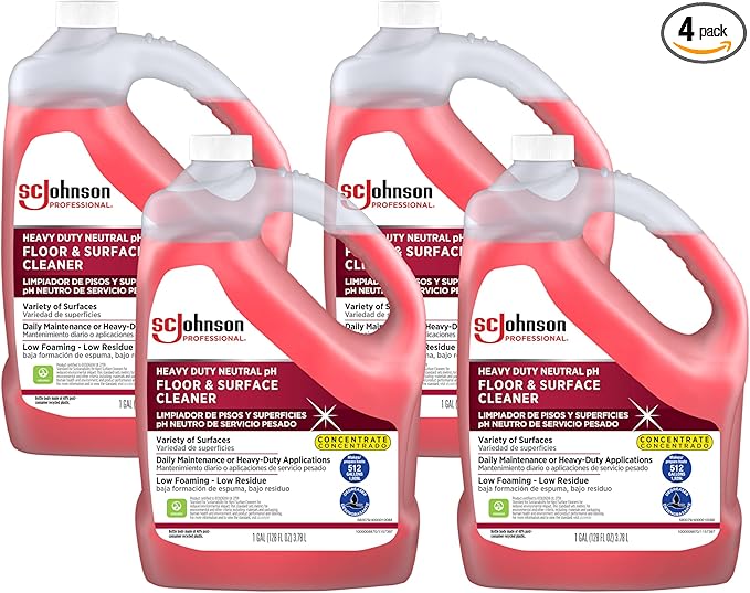 SC Johnson Professional Heavy Duty Neutral Floor & Surface Cleaner 1 Gallon, case of 4