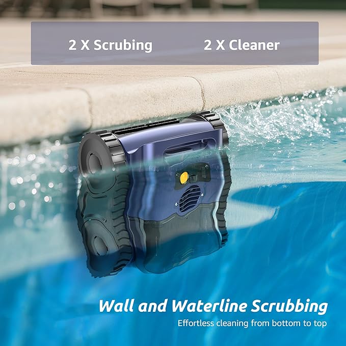 (2026 Upgrade) Cordless Robotic Pool Cleaner, Robotic Pool Vacuum for Inground Pools, Floor, Wall, Waterline and Drain Cleaning, 180 min Battery Life for Pool Up to 2150 Sq.ft
