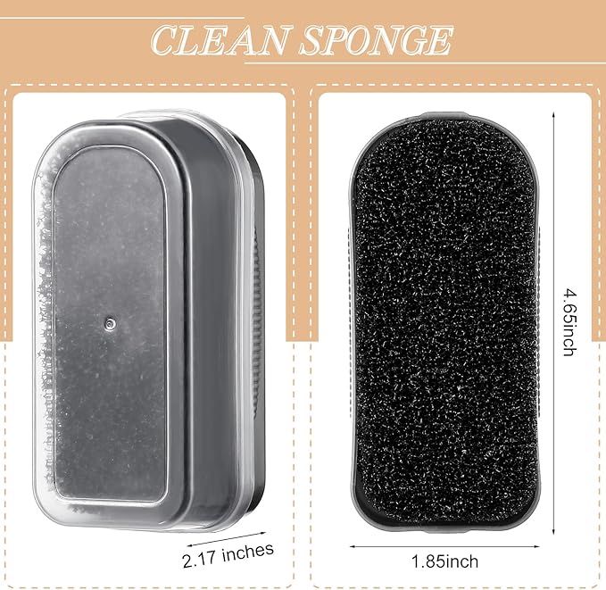 Patelai 2 Pcs Horsehair Felt Hat Brush Kit Lint Brush with Cleaning Sponge Felt Cowboy Hat Remover Kit Remove Dust Lint Brushes for Clothes Western Hats, Shoes(Walnut Color,Walnut)