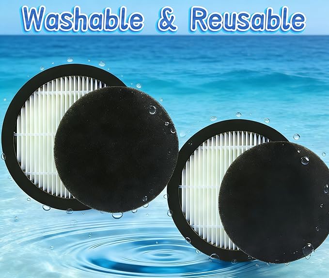 2 Pack HEPA Vacuum Replacement Filters for AFNOP Acevac11 Cordless Vacuum, Includes 4 Pre-Filter Sponge Sets