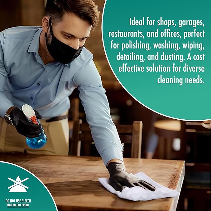 ZUPERIA Terry Towels Pack of 60 (14" X 17" Inches) 100% Cotton Terry Barmop Towels - Absorbent & Durable Bar Rags, Multipurpose Cleaning Rags for Home, Automotive & Garage Cleaning Supplies (White)