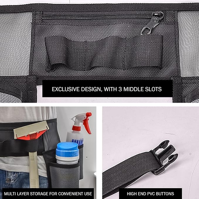Window Cleaning Belt Adjustable Breathable Tool Belt with Multiple Pockets for Men Women Utility for Cleaning Tools Gardening Accessories Handy Organiser for Home and Professional Use