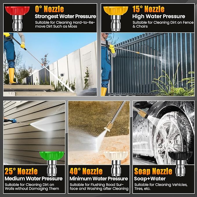 4200PSI Gas Pressure Washer 4.0GPM Gas Power Washer 212CC Gas Powered Washing Machine Commercial High Pressure Washer with 25ft Hose&5 Nozzles for Patio Garden Yard Vehicle