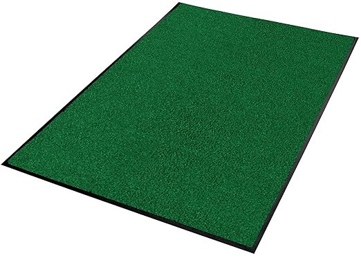 Guardian Platinum Series Indoor Wiper Floor Mat, Rubber with Nylon Carpet, 2'x19', Green