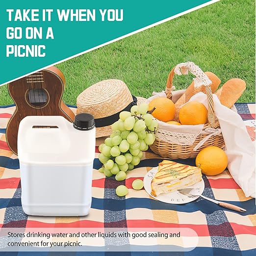 3 Pcs 1 Gallon Plastic Jug with Lids and Handles Translucent Square Liquid Storage Containers Reusable Empty Camping Water Jugs for Water Sauces Soaps Detergents Liquids Cleaning Solutions