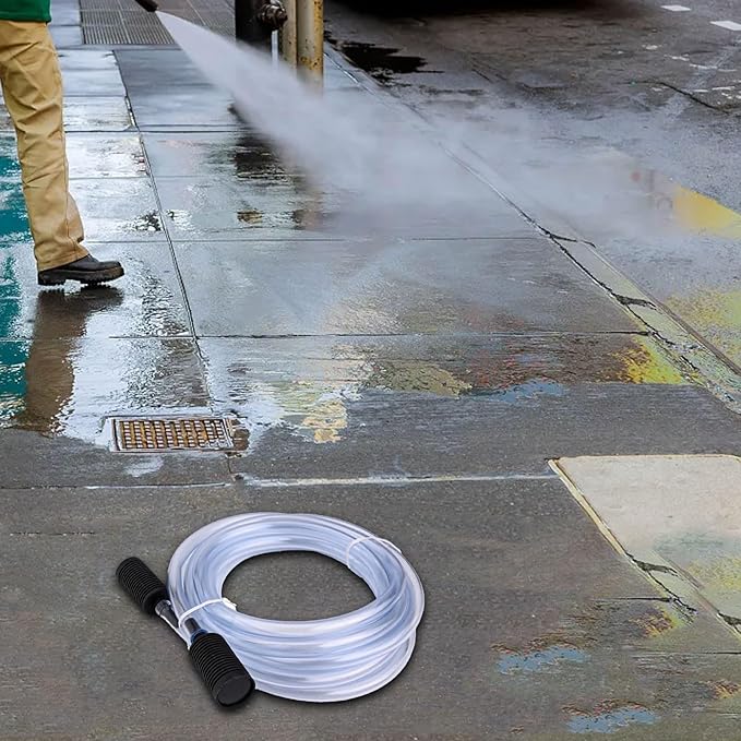 High Pressure Washer Siphon Hose and Filter Set Spray for Soap Application 2 Filters, Compatible with Most Outdoor Cleaning Equipment White/Black Plastic Construction