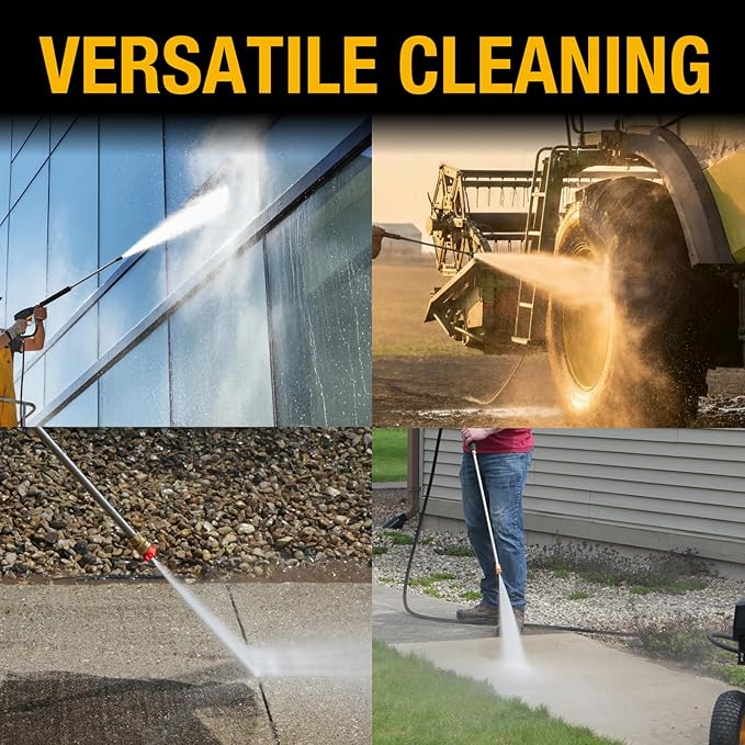 Poulan Pro Gas Pressure Washer, 4400 PSI & 4.2 GPM, 420cc Power High Pressure Washer with 50ft Hose and 12-inch Wheels, 31" Spray Lance, 5 Nozzles for Cars Driveways Patios Fences Daily Cleaning