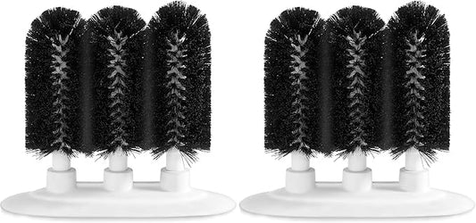 New Star Foodservice 54484 Triple Brush Bar Glass Washer - 3 Brushes - Suction Base, Non-Battery (Pack of 2)