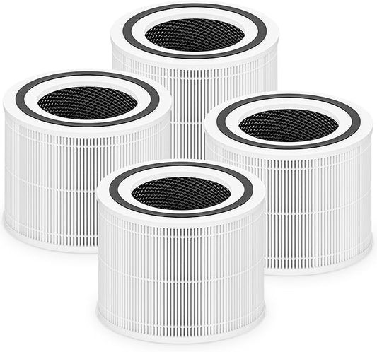 Core 300 Replacement Filter for LEVOIT Core 300, Core 300S and Core 300-P Air Purifier, 3-in-1 H13 True HEPA Filter Replacement, Compared to Part # Core 300-RF, 4 Pack, White