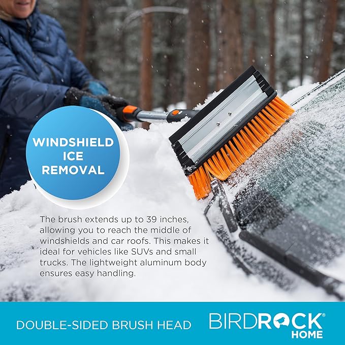 ‎Snow MOOver 39" Extendable Snow Brush with Squeegee & Ice Scraper | Foam Grip | Auto Snow Brush | Auto Ice Scraper | Car Truck SUV