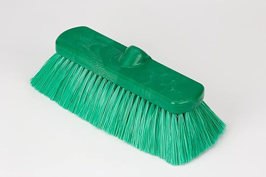 SPARTA 41278EC09 Flo-Thru Plastic Wall Scrub Brush, Equipment Brush With Soft Nylex Bristles For Industrial Kitchens, Hospitals, Commercial Cleaning, 4 Inches, Green, (Pack of 12)