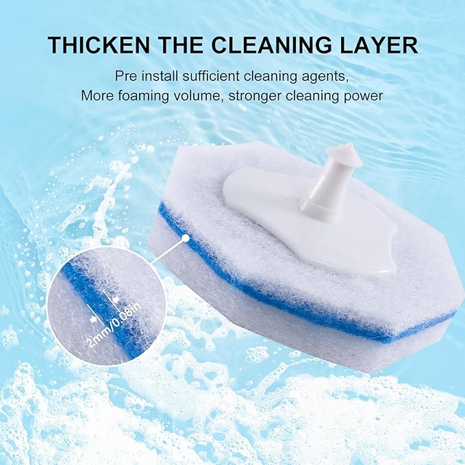 Upgraded 60pcs Toilet Wand Refills fits Clorox Toilet Wand, Thickened Cleaning Layer, Won’t Fall Apart, Disposable Bathroom Cleaning Scrub Pads with Fresh Scent, for Home & Commercial Use